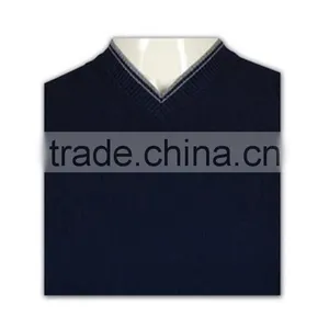 ISO9001/BSCI Manufature V-neck Navy Blue Wholesale Cheap Sweater Vest thumbnail-4