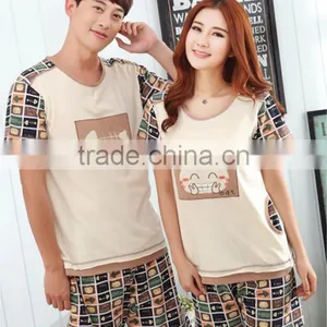 Short Sleeve Shorts Summer Couples Cotton Pajamas Cartoon Suit Household to Take Factory Direct Sale thumbnail-1