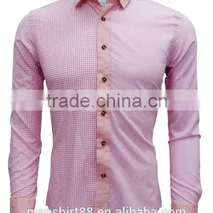 Latest Shirt Designs Pink Linen&cotton High Fashion Casual Shirts for Men thumbnail-2