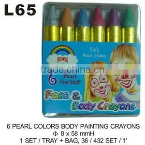L65 6 PEARL COLORS BODY PAINTING CRAYONS thumbnail-1