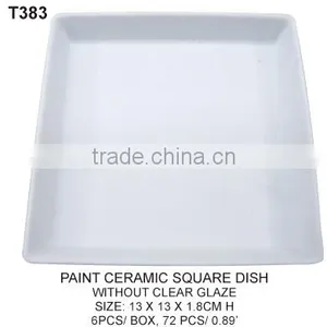 PAINT CERAMIC SQUARE DISH Ceramic Ornaments Wholesale thumbnail-1