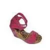 Wholesale Comfortable PU Fucshia Ladies Wedge Sandals With 10.5cm Heels, 36-41 Size thumbnail-1