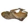 Wholesale Quality Comfortable PU Beige Size 36 - 41 Ladies Wedge Sandals With 8.5cm Heels thumbnail-1