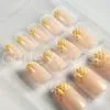 Lovely Yellow Print Tip Artificial Nail Red Rhombus Fingernail Art For Party thumbnail-1