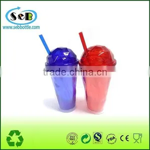 2016 New Double Wall Personalize Plastic Coffee Tumbler With Insert Paper and Straw thumbnail-3