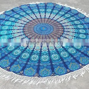 100 per Cent Cotton Custom Screen Print Large Round Beach Towels thumbnail-1