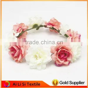 Colorful Flower Rose Ribbon Half Crown Headband Princess Crown Headband thumbnail-3