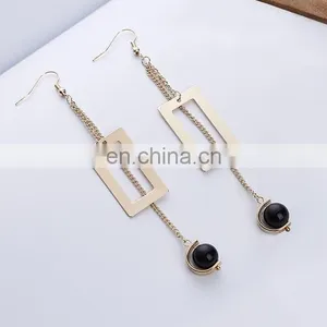 Contracted Han Guoer Nail Female Long Tassel Earrings Hand Geometry Eardrop Asymmetric Earrings Wholesale Pearl Earrings thumbnail-5
