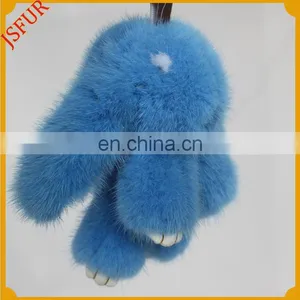 Cute Bag Charm With Mink Fur Rabbit Accessory Fluffy Keychain thumbnail-1