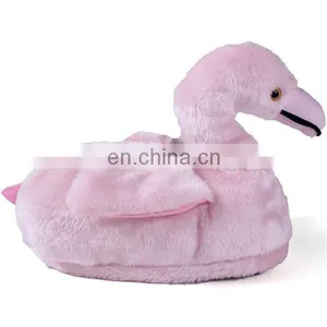 Pretty Pink Plush Stuffed Flamingo Shoes Custom Cute LED Night Light Soft Plush Flamingo Slippers thumbnail-1
