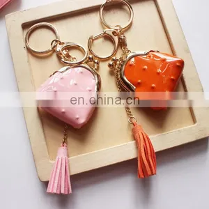 Color PU Creative Leather Small Wallet Keychain Bags Ornaments Tasseldecoration thumbnail-5