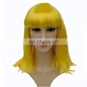 MCW-0404 Party Masquerade Synthetic Long Women Hot Straight Yellow Wig thumbnail-1