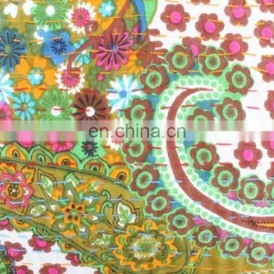 Indian Cotton Handmade Floral Kantha Cushion Cover Kantha Throw Pillow Cover Hand Stitched Kantha Cushion Cover thumbnail-2