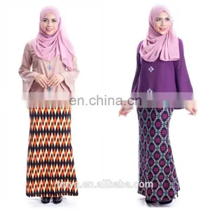 2017 Modern Malaysia Flare Sleeve Muslim Dress Baju Kurung for Women Maxi Dress thumbnail-1