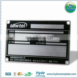 Cheap Wholesale Custom Logo Metal Nameplate / Stainless Steel Tag With Holes for Screw thumbnail-4