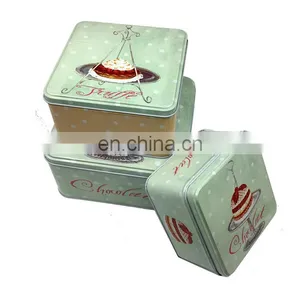 Custom Square Small Gift Metal Chocolates Biscuits Cookies Cake Tin thumbnail-4
