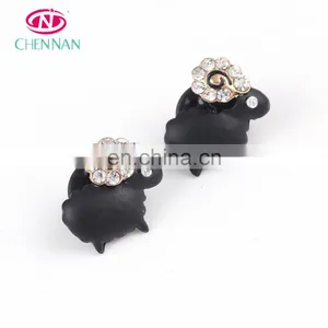 Wholesale All Types of Buttons for Clothing Animal Shape Rhinestone Black thumbnail-1