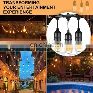 Decorative S14 LED String Bulbs for Holiday Garden Christmas Use Outdoor Edison Bulb String Light Filament String Light 48ft thumbnail-3