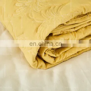 90gsm Washed Microfiber Bedding Set Bedspread With Embroidery Quilt Cover Bedding Set thumbnail-4