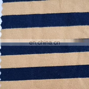 Stock Lot Cotton Spandex Stripe Print Terry Fabric for Garments thumbnail-1