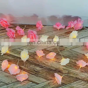 For Valentine's Day Wedding Decorative String Light Rose Battery Operated 10 LED Warm White Flower String Light thumbnail-1