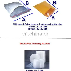 HAS VIDEO High Speed Automatic Two Side Seal Poly Craft Paper Air Bubble Film Mailer Bag Making Machine thumbnail-2