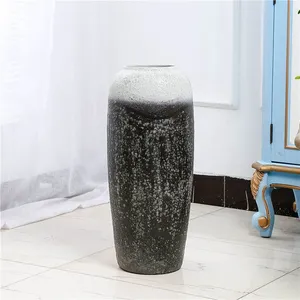 Black And White Classical Japanese Fresh Style Ceramic Floor Vase For Home Garden Decor thumbnail-2