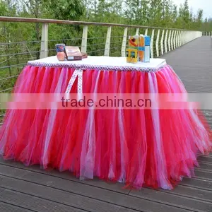 Home Decoration Tutu Tulle Table Skirt Cover Green SD103 thumbnail-5