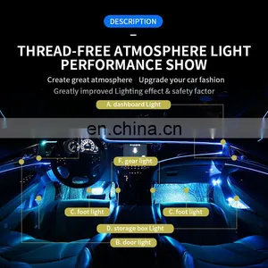 Led Car Ambient Mood Light Interior Backlight Rgb Optical Fiber Decorative Door Bowl Foot Dashboard Storage Box Atmosphere Lamp thumbnail-5