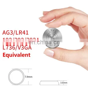 China Supplier 0% hg 1.5V Ag1 Ag3 Ag4 Ag6 Ag7 Ag10 Ag13 Alkaline Button Cell for 10pcs Alkaline Coin Cell Battery LR41 192 392A thumbnail-2