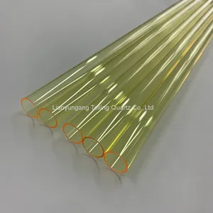 Various Sizes High-temperature Quartz Tubes Yellow Quartz Glass Tube Silica Lazer thumbnail-3