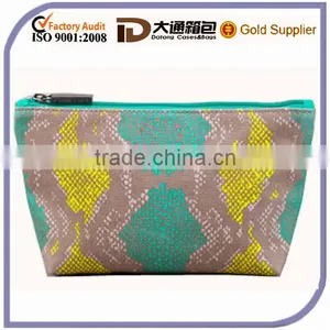 Colorful Snake-print Coated Canvas Cosmetic Bag With Gunmetal Hardware thumbnail-1