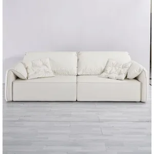 New Modern Minimalist Elephant Ear Sofa Bed Leather Nordic Living Room Straight Row Size Apartment Smart Sofa thumbnail-3