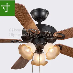 Retro Five Leaf Strong Wind Bedroom Lamp/Ceiling Fan Lamp/woodiness（Wechat:13510231336） thumbnail-4