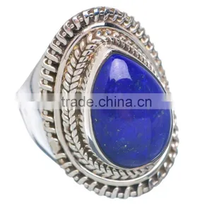 LAPIS LAZULI RING ,WHOLESALE SILVER JEWELRY,SILVER EXPORTER,SILVER JEWELRY FROM INDIA thumbnail-1