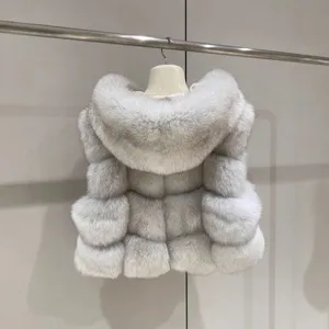 The Lady Doesn Like the Same Lychee Skin Imported Whole-skin Fox Fur Bread Blocks Fashionable Slim Vest Sheepskin Hood thumbnail-2