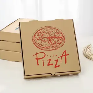 Ready Ship Biodegradable Corrugated Food Grade Pizza Boxes 7 9 11 13 15 Inch Square Takeaway Embossed Printing thumbnail-1