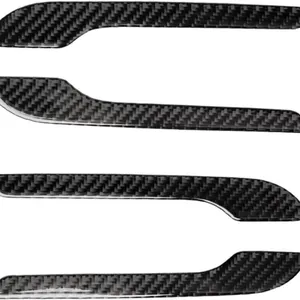 TIBROMTACK Carbon Fibre Door Handle Cover Protective Stickers for Tesla Model Y2020 Model 3 thumbnail-2