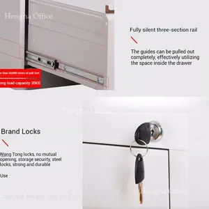 Metal File Cabinet for Home Office-KD Structure | Easy Assembly 3-Drawer Document Organizer | Space Saving-Manufacturer for Austalia thumbnail-5