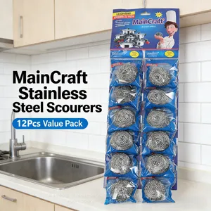 12Pcs Hanging Card Kitchen Cleaaning Tool SS 410 Stainless Steel Wire Scourer thumbnail-5