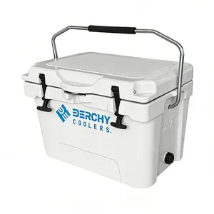 25qt Small Size Rotomolded Cooler With Aluminum Handle Leak-Proof Portable Ice Chest for Picnic Beach thumbnail-2