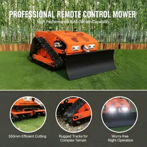 Vigorun Industrial 4-Stroke Self-Propelled Remote Operated Track-mounted Brush Cutter With Snow Plow Single Cylinder thumbnail-2