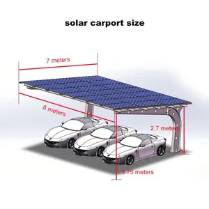 Carport With Solar Panel Roof Professional Manufacturers Offer a Complete Set of System Materials and Equipment thumbnail-3