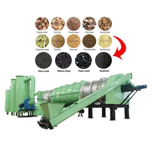 Smokeless Continuous Palm Waste Carbonization Furnace Pyrolysis Machine Bio Charcoal Making Machine EPC thumbnail-1