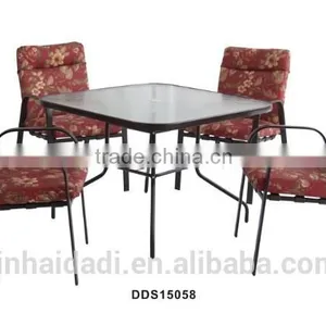 Outdoor Furniture Patio Stacking Set With Cushion Dining Set Garden Set thumbnail-1