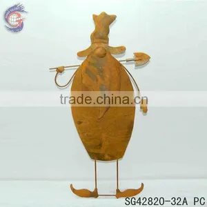 Rusty Metal Garden Gnomes Stkes for Sale thumbnail-2