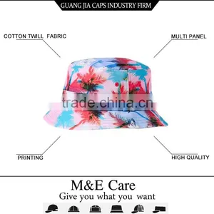 Colorful Funny Flat Top Custom Printed Bucket Hat thumbnail-1