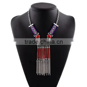 Fashion Ethnic Costume Jewelry Chains Tassels Pendant Necklace thumbnail-3