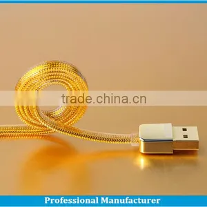 Remax USB Data Charging Cable 1M With Fast Sync Gold Line Data Cable for Iphone5/6/6s thumbnail-2