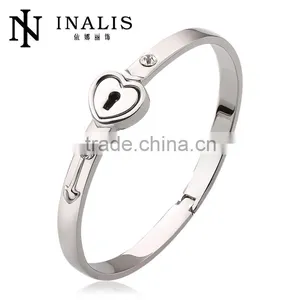 2014 Wholesale Tin Alloy White Gold Plated Ladies Gold Bangle thumbnail-1